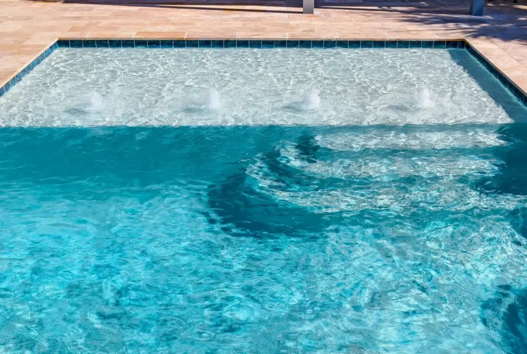 Clear water in a swimming pool
