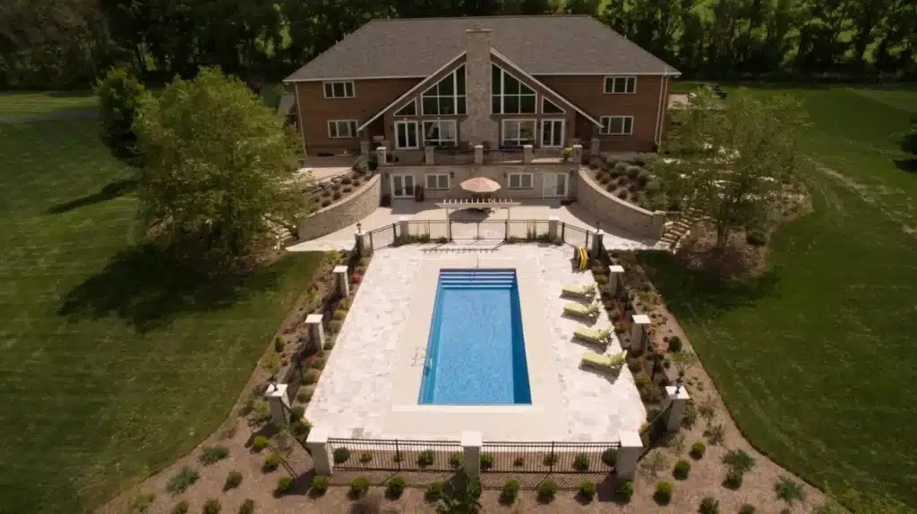 Elegant home with a swimming pool.